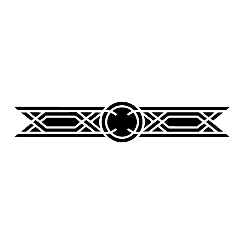 Geometric Art Deco Divider Black Pattern On White Background vector