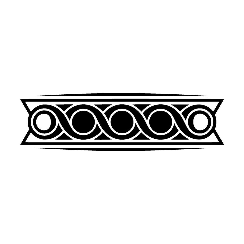 Intricate Black And White Celtic Border Element vector