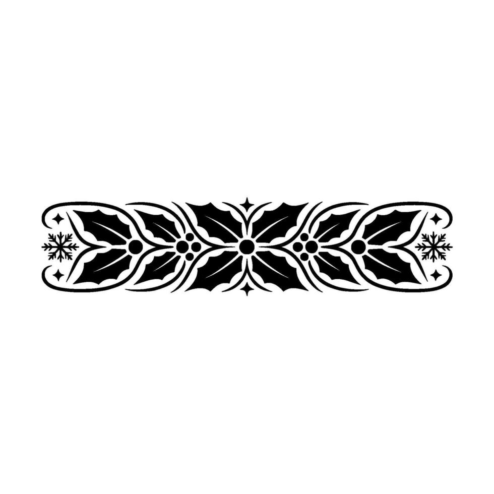 Festive Holly Berry Border With Snowflakes vector