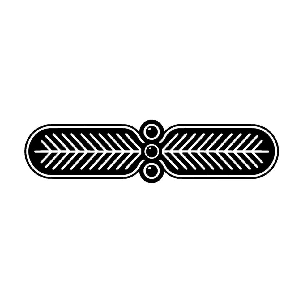Geometric Black White Ornamental Leaf vector