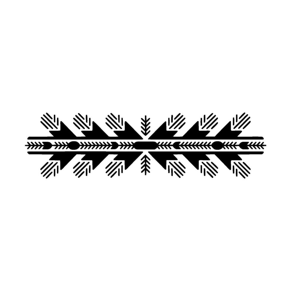 Geometric Aztec Pattern Border In Black On White Background vector
