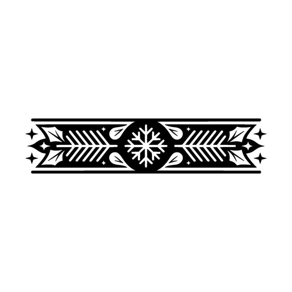 Ornate Winter Border, Black And White Snowflake vector