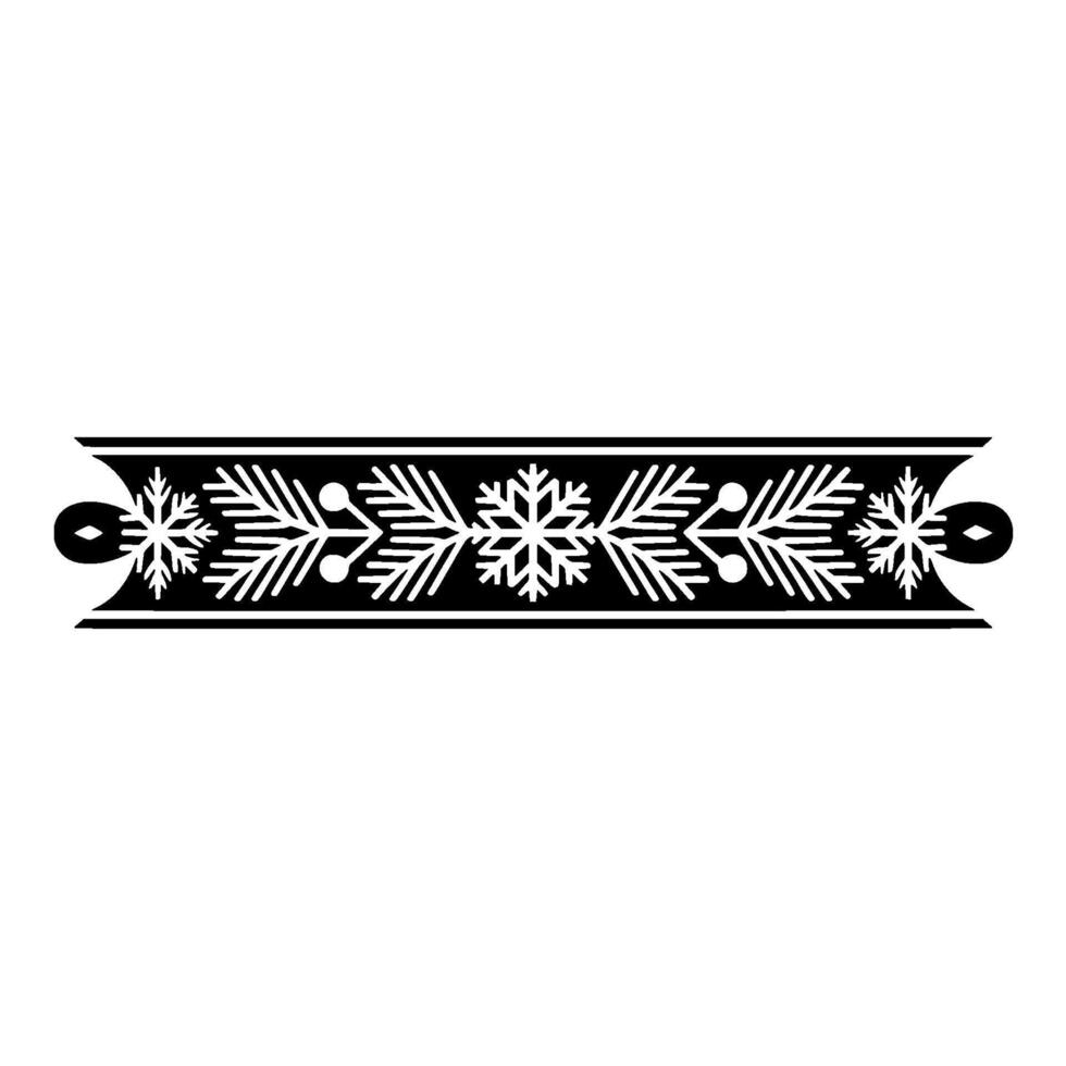 Monochrome Winter Border Snowflakes And Pine Needles vector