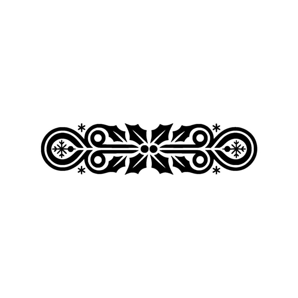 Elegant Christmas Border Ornament Black And White vector