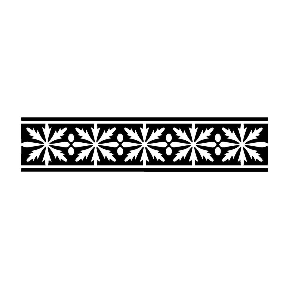 Decorative Floral Border Element In Black And White vector