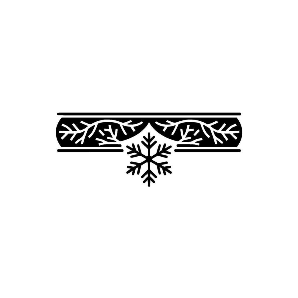 Minimalist Snowflake Branching Pattern Element vector