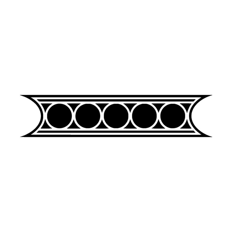 Geometric Border With Circles, Black White, Modern Style vector