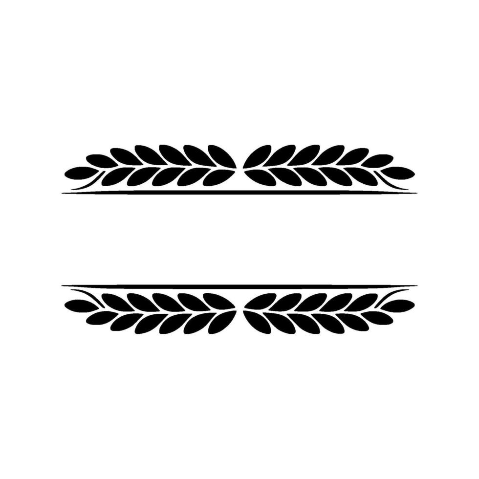 Elegant Laurel Wreath Divider Illustration, Minimalist Black White vector