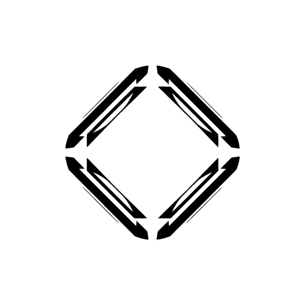 Abstract Geometric Emblem With Arrows, Directional And Modern vector