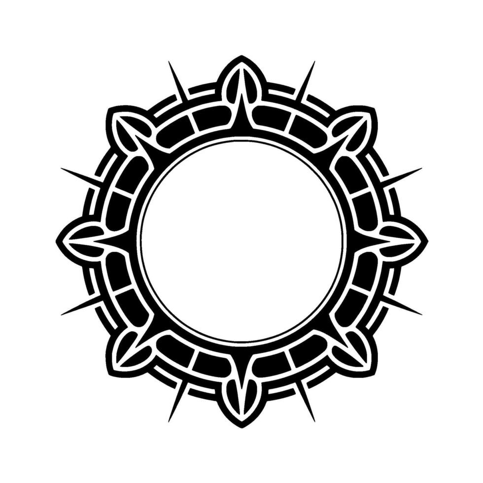 Intricate Black And White Decorative Circle Element vector