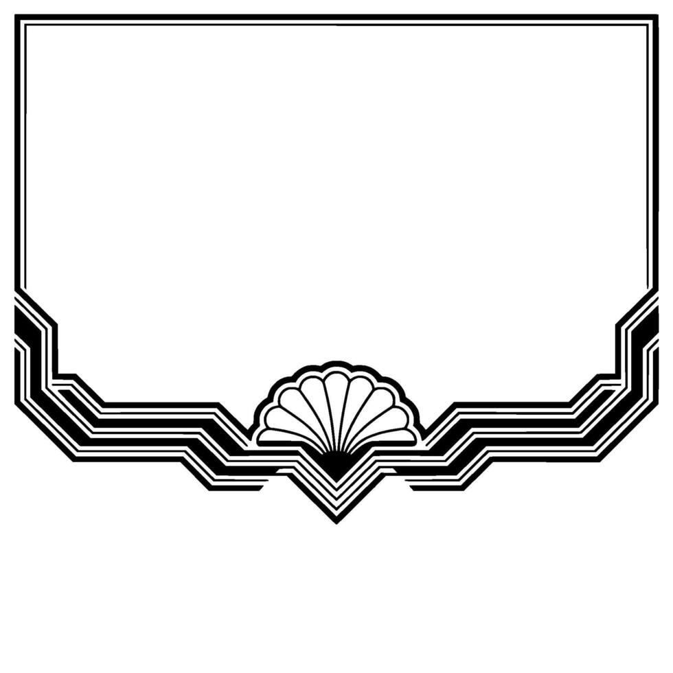 Art Deco Frame And Fan Motif, Black And White vector