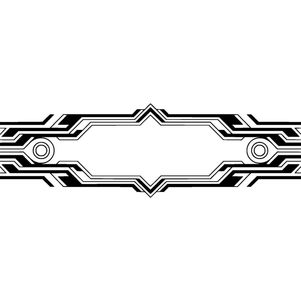 Geometric Futuristic Banner Element, Black White vector
