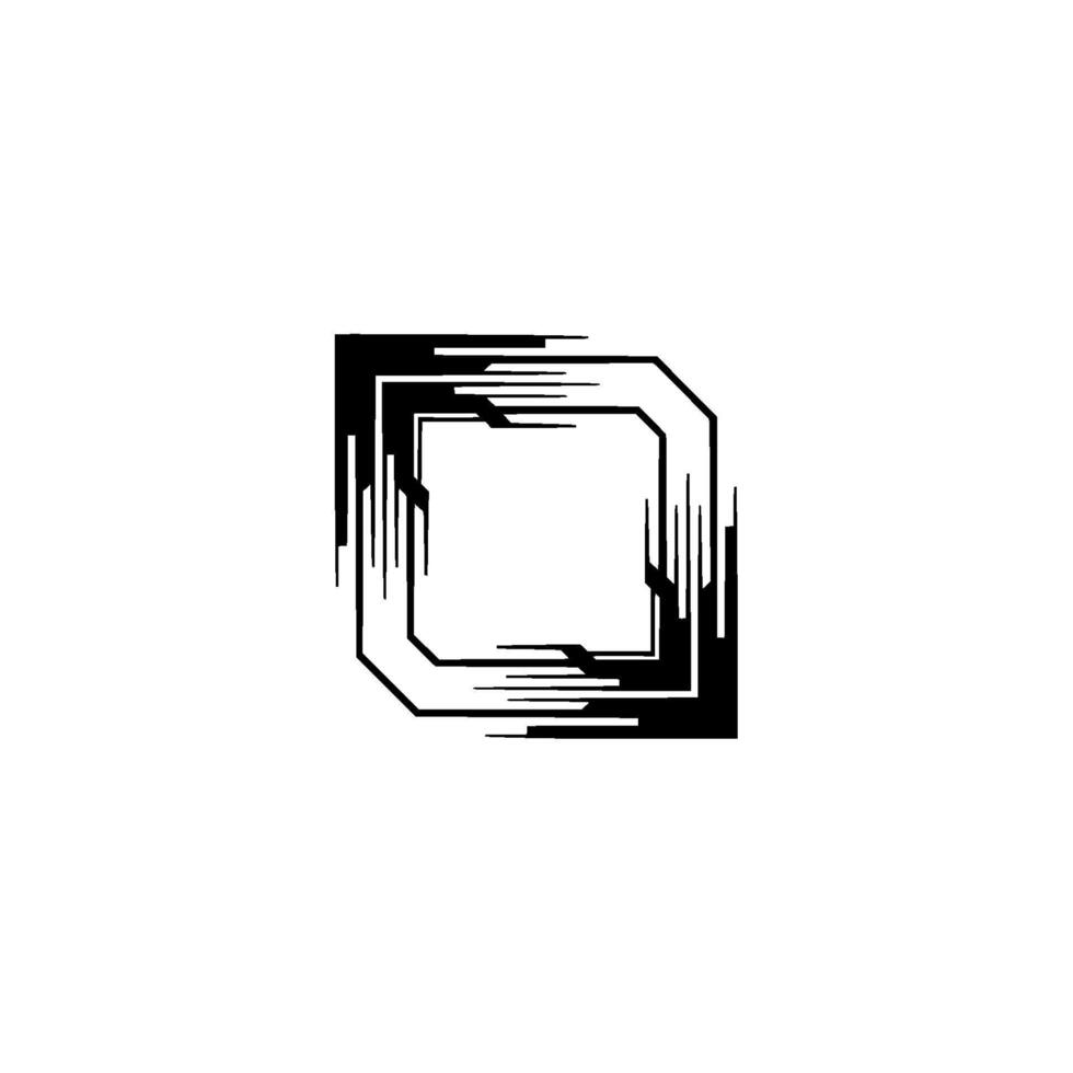 Abstract Geometric Frame With Tech Aesthetic On Gradient Background vector