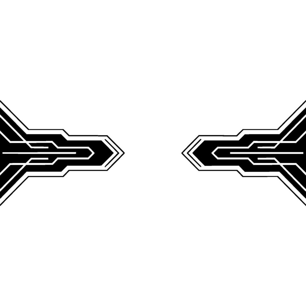 Abstract Tech Symmetrical Arrows Lines On White Background vector