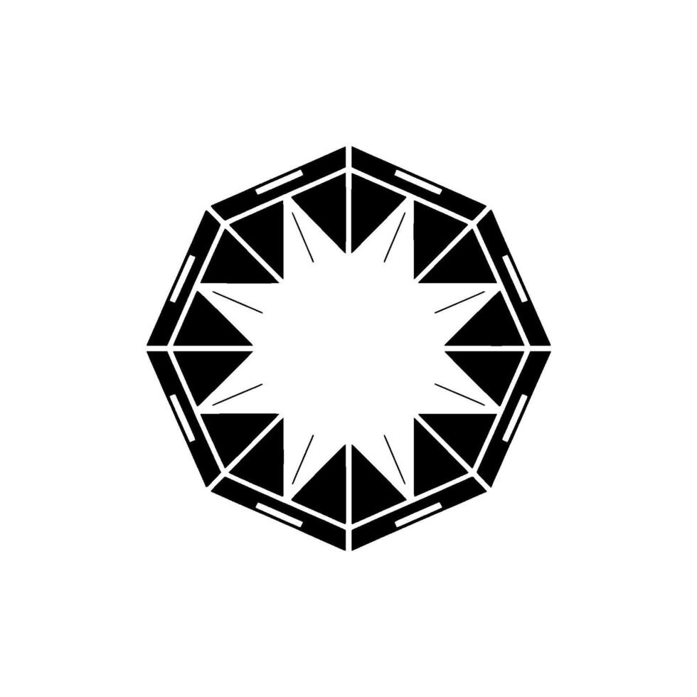 Geometric Starburst Minimalist Black And White Abstract vector