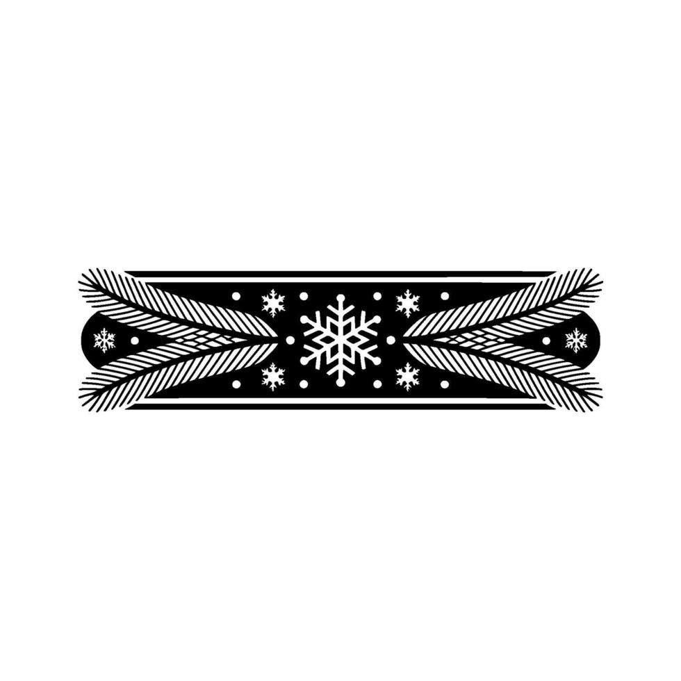 Elegant Winter Border With Snowflakes And Feathers, Black And White vector
