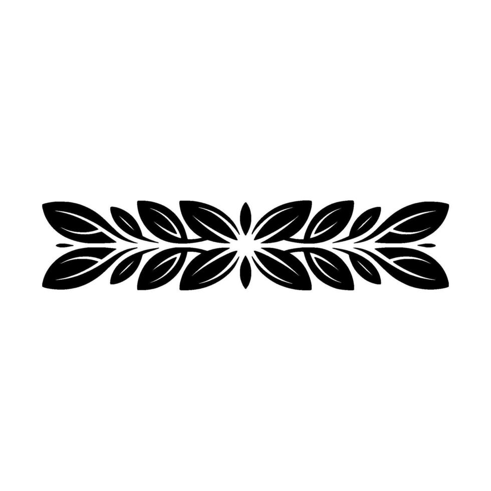 Elegant Leafy Border In Black And White Floral Element vector