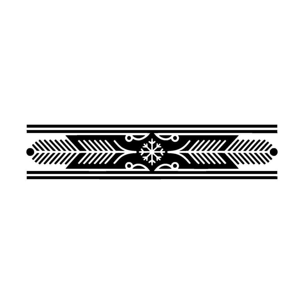 Minimalist Snowflake Border, Winter Ornament On White vector