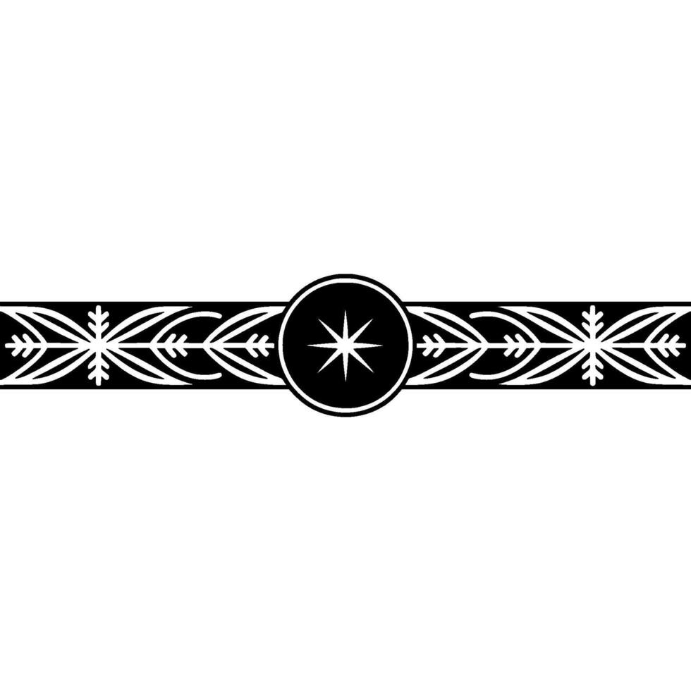 Elegant Black And White Border With Compass Star Minimalist Ornament vector