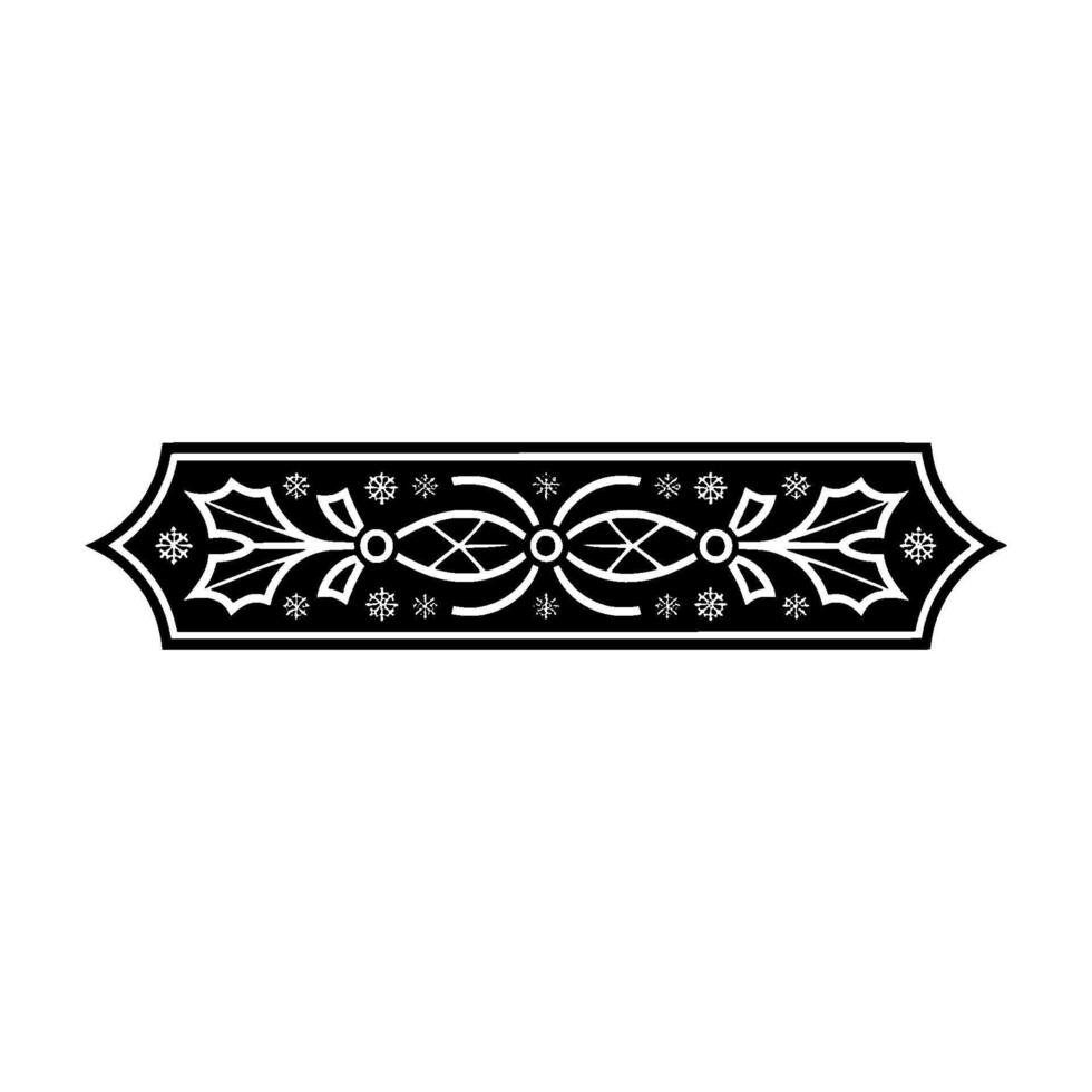 Festive Black And Silver Christmas Border Decorative Element vector