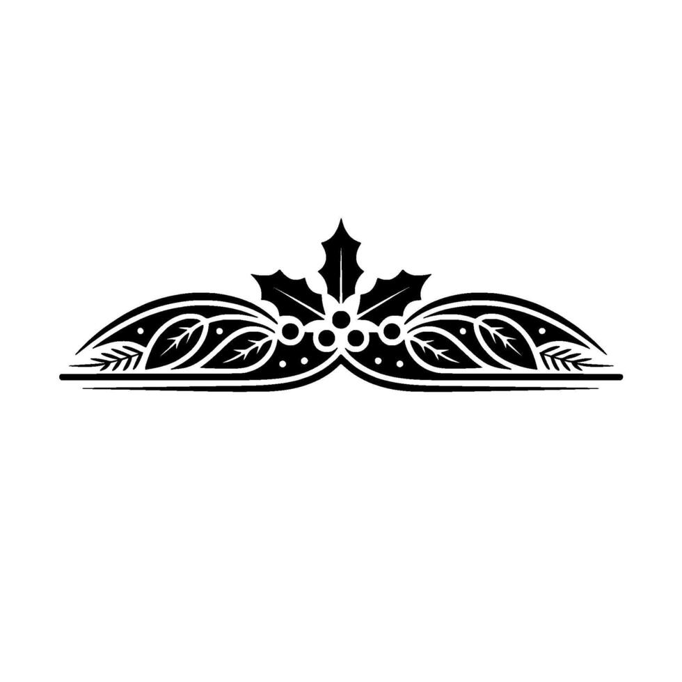 Elegant Christmas Holly Border On White Background vector