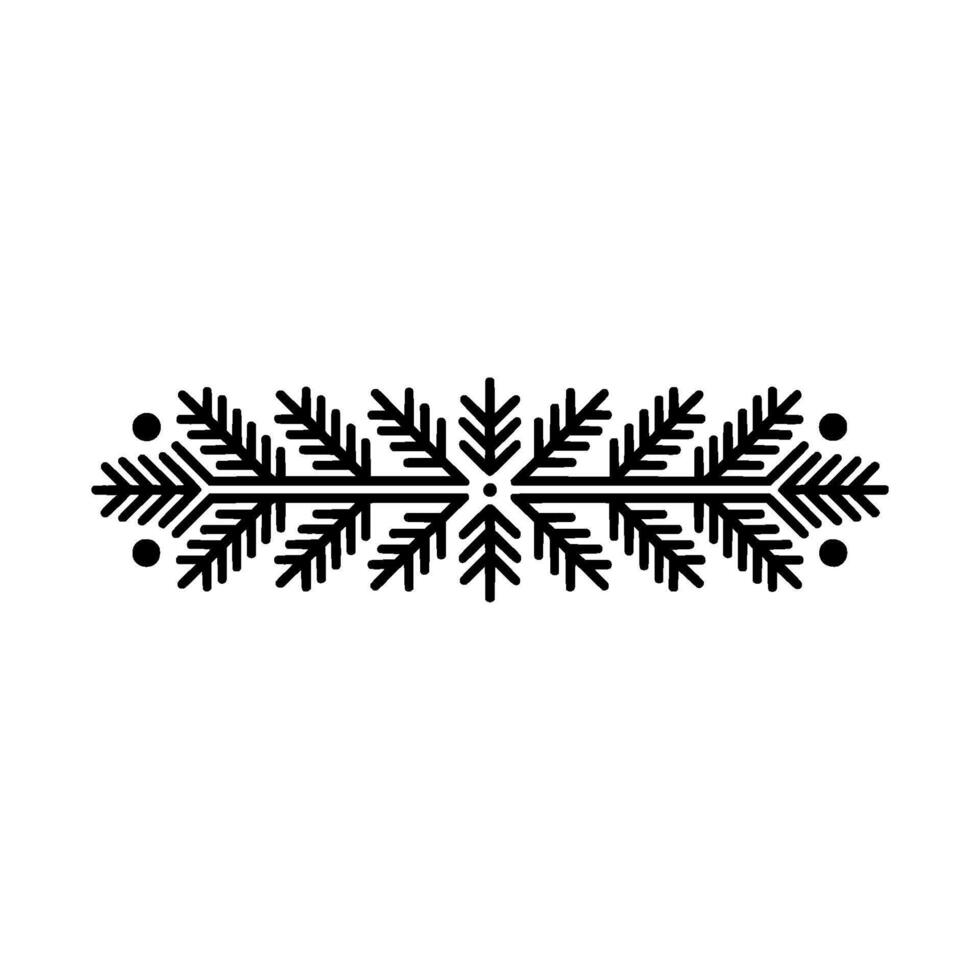 Minimalist Black And White Winter Snowflake Border Ornament vector