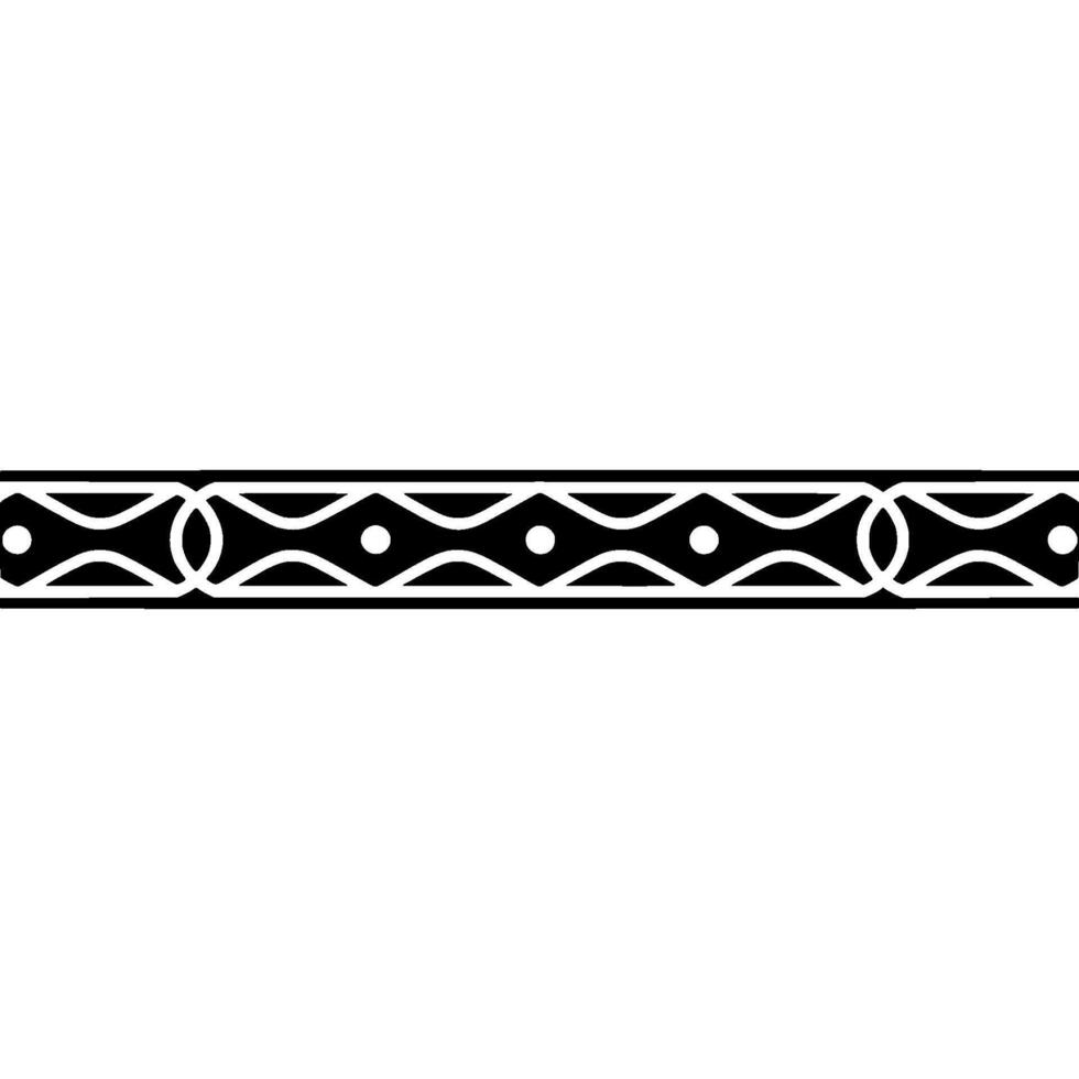 Geometric Black And White Border Ornament On White Backdrop vector