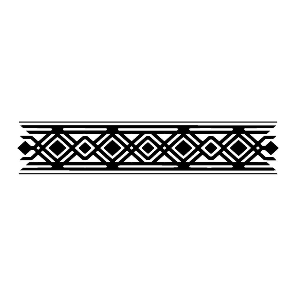 Decorative Black Geometric Border On White Background vector
