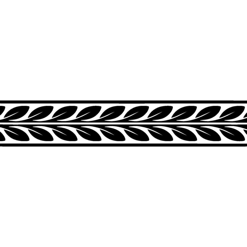 Minimalist Leaf Border In Black And White vector