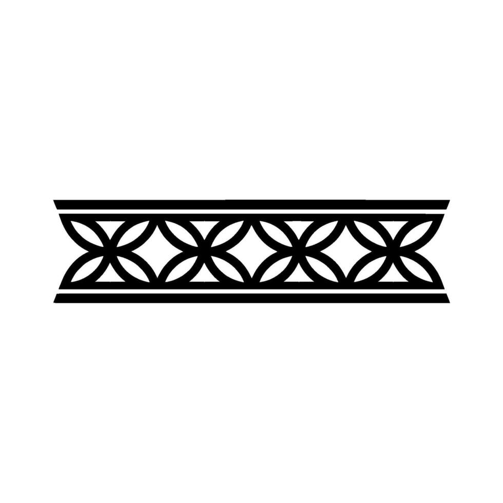 Decorative Black Geometric Border On White Background - Element vector