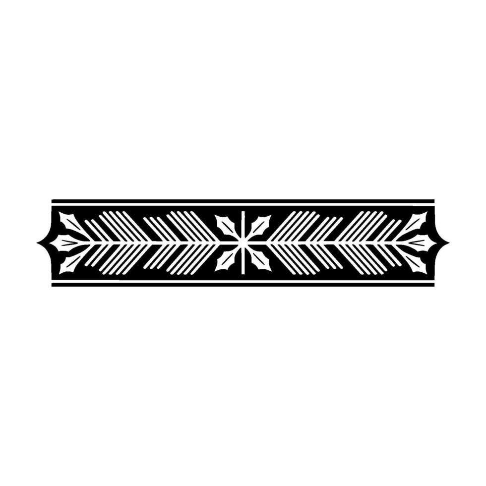 Elegant Black And White Border Floral And Geometric Motif vector