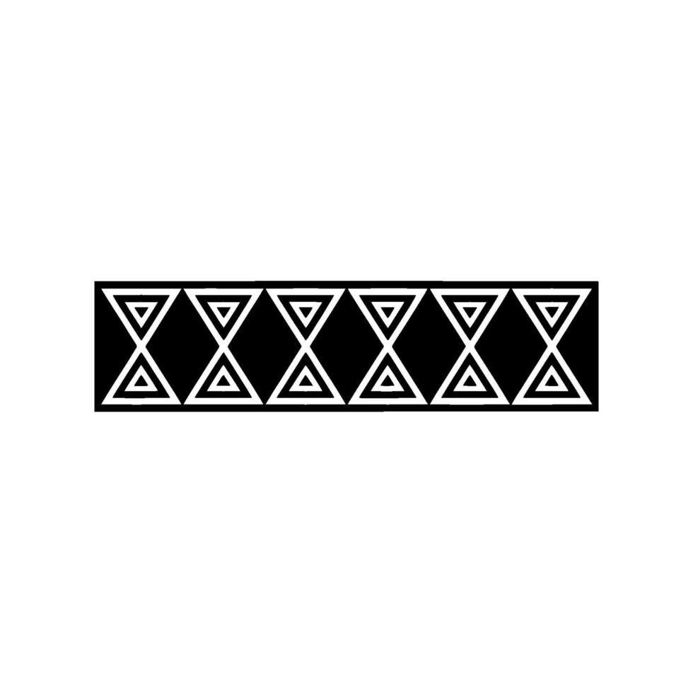 Black White Geometric Border On White Background vector