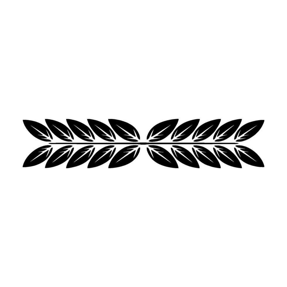Black Leaf Laurel Wreath On White Minimalist Elegance vector