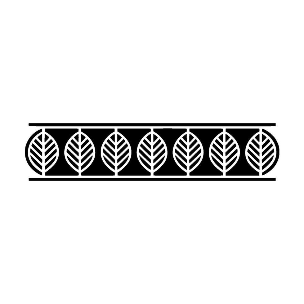 Minimalist Leaf Border Elegant Black White Pattern On Gray vector