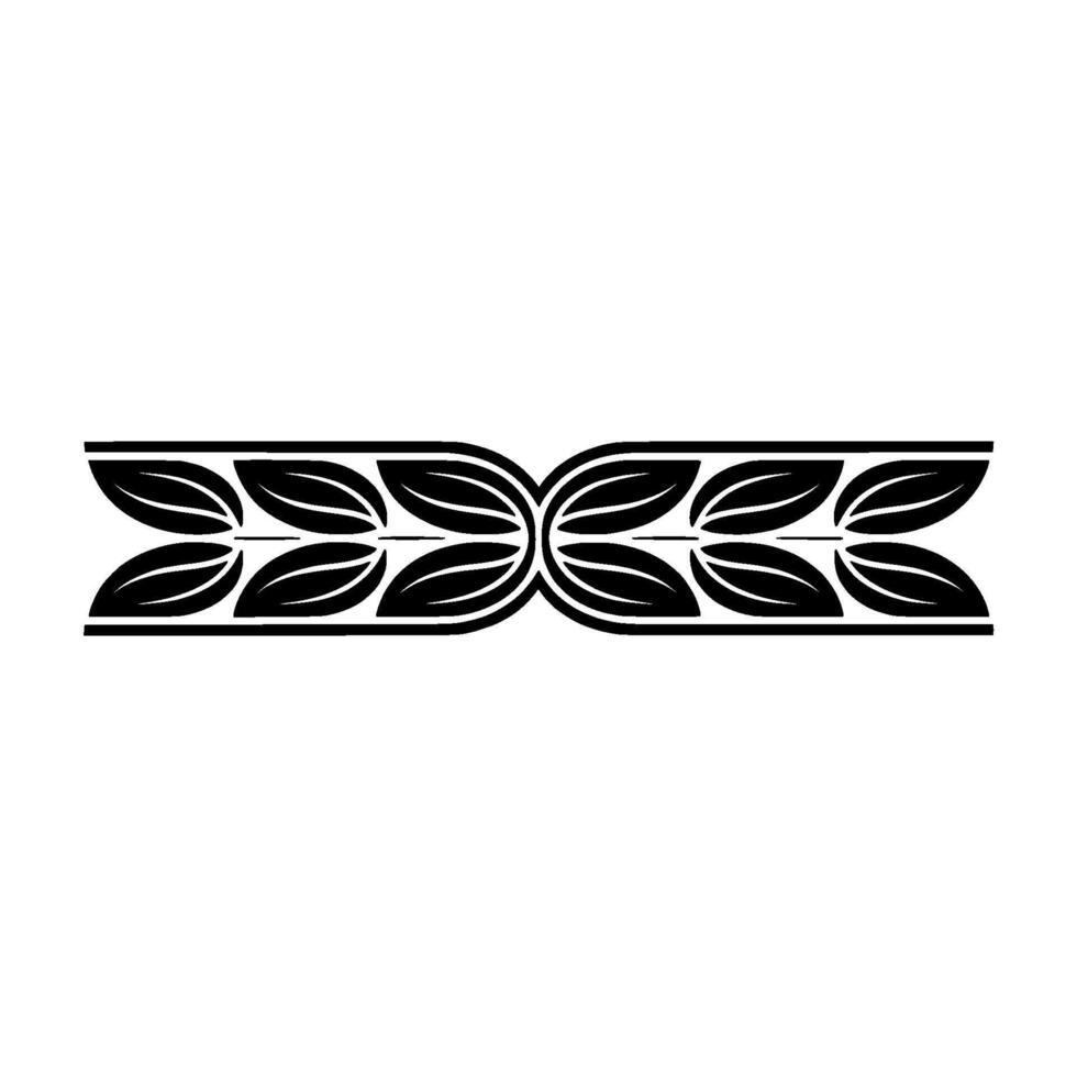 Elegant Leaf Motif Border Minimalist Ornament For Decoration vector