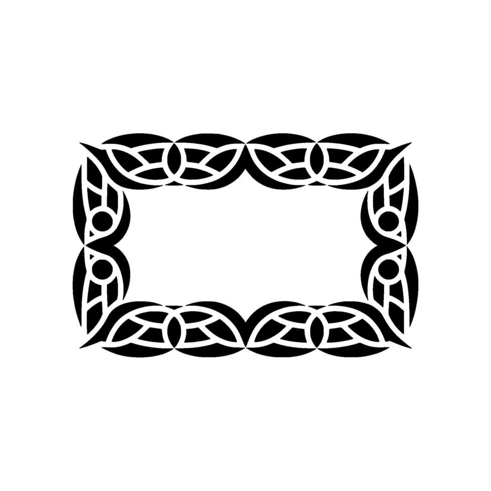 Elegant Black Celtic Border On White Background vector