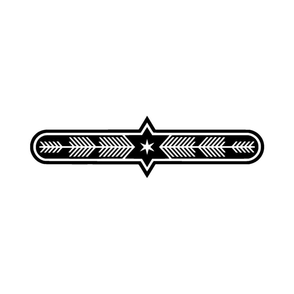 Ornamental Star And Arrow Border On White Background vector