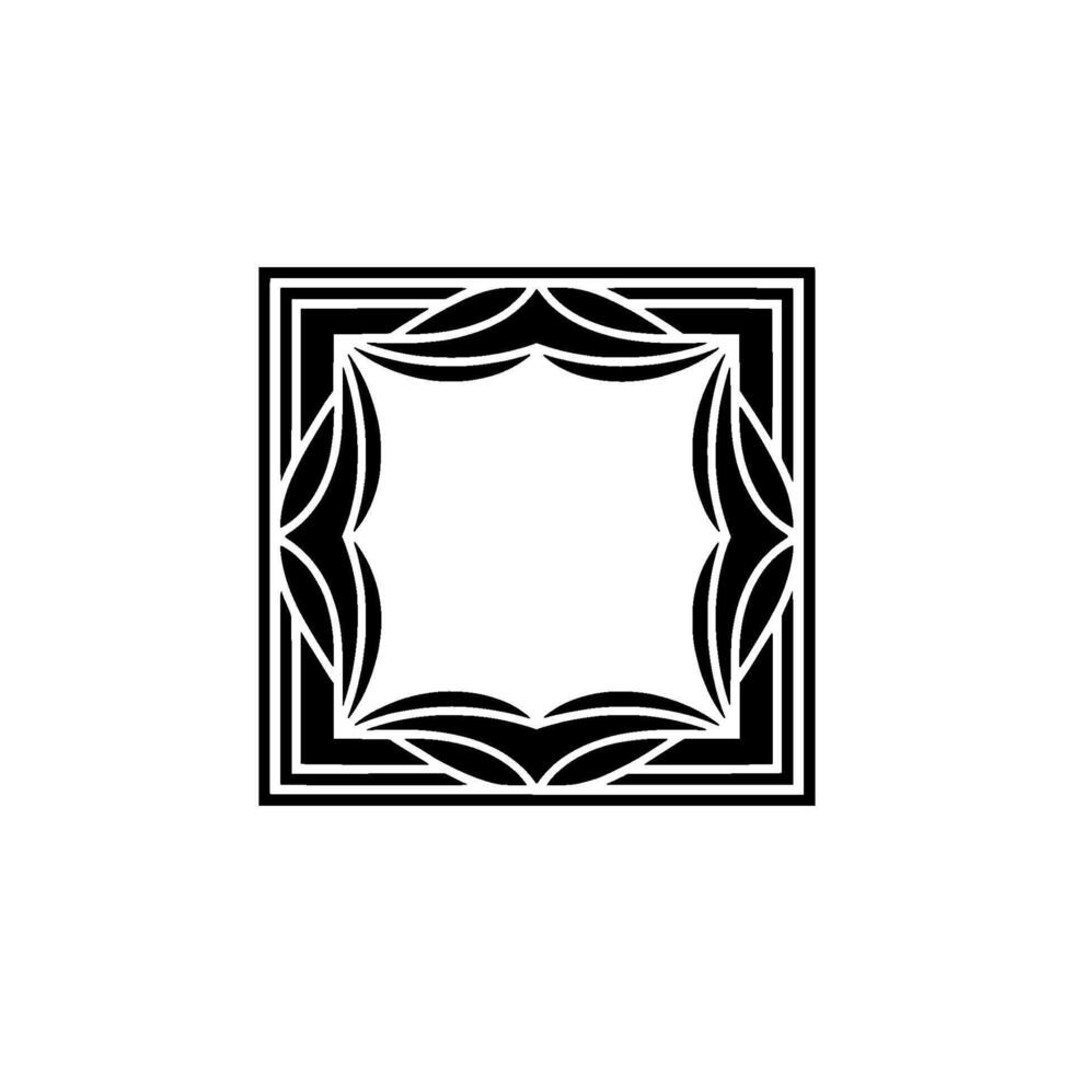 Geometric Art Deco Frame Minimalist On White vector
