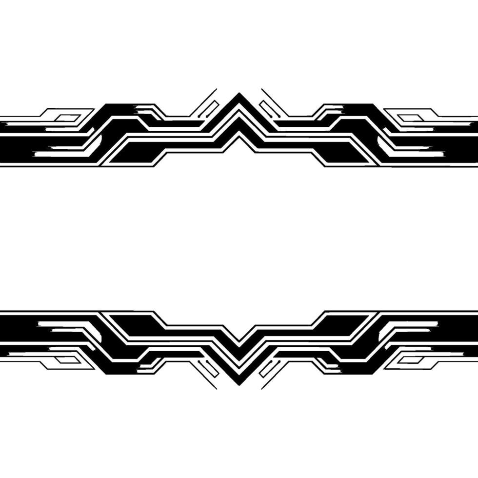 Futuristic Tech Frame Black Silver Geometric On White vector