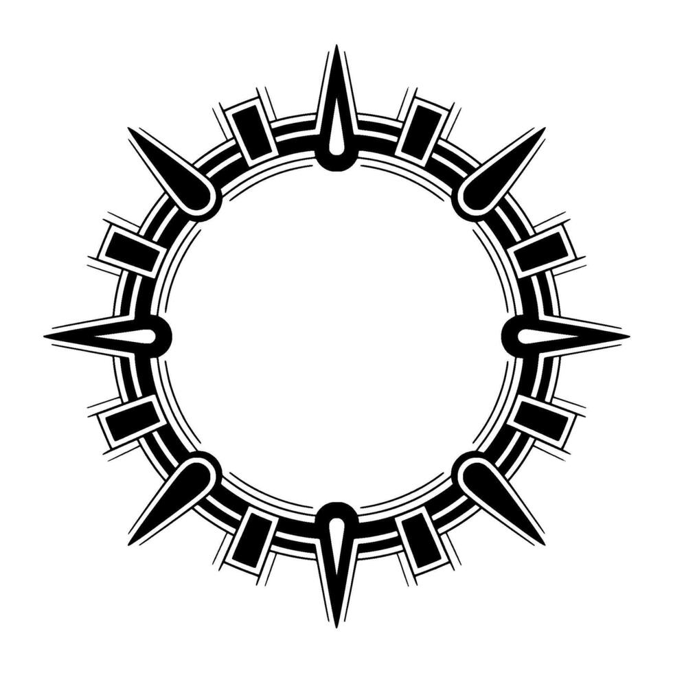 Geometric Black And White Circular Ornament, Decorative vector