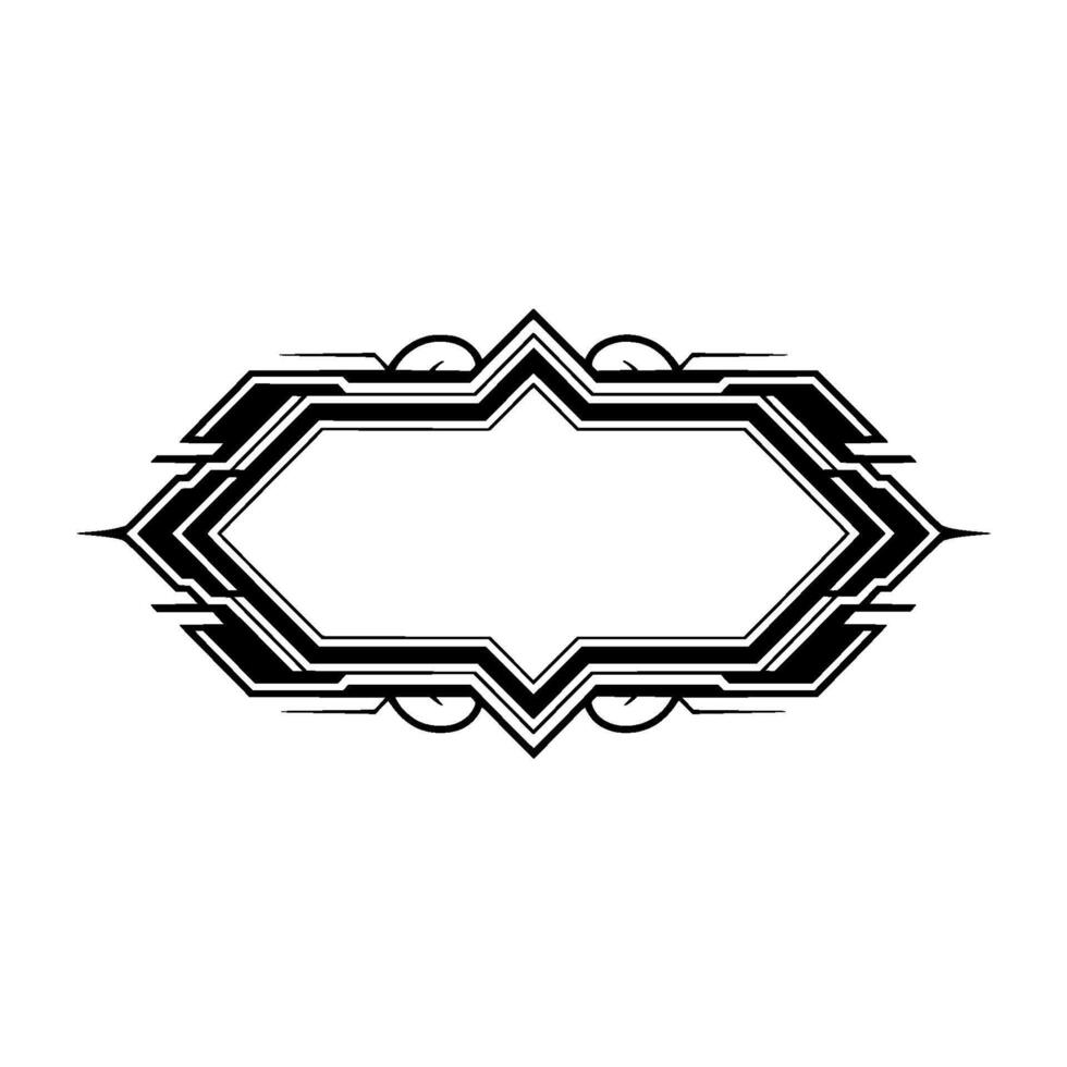 Art Deco Frame, Black And White Decorative Element vector