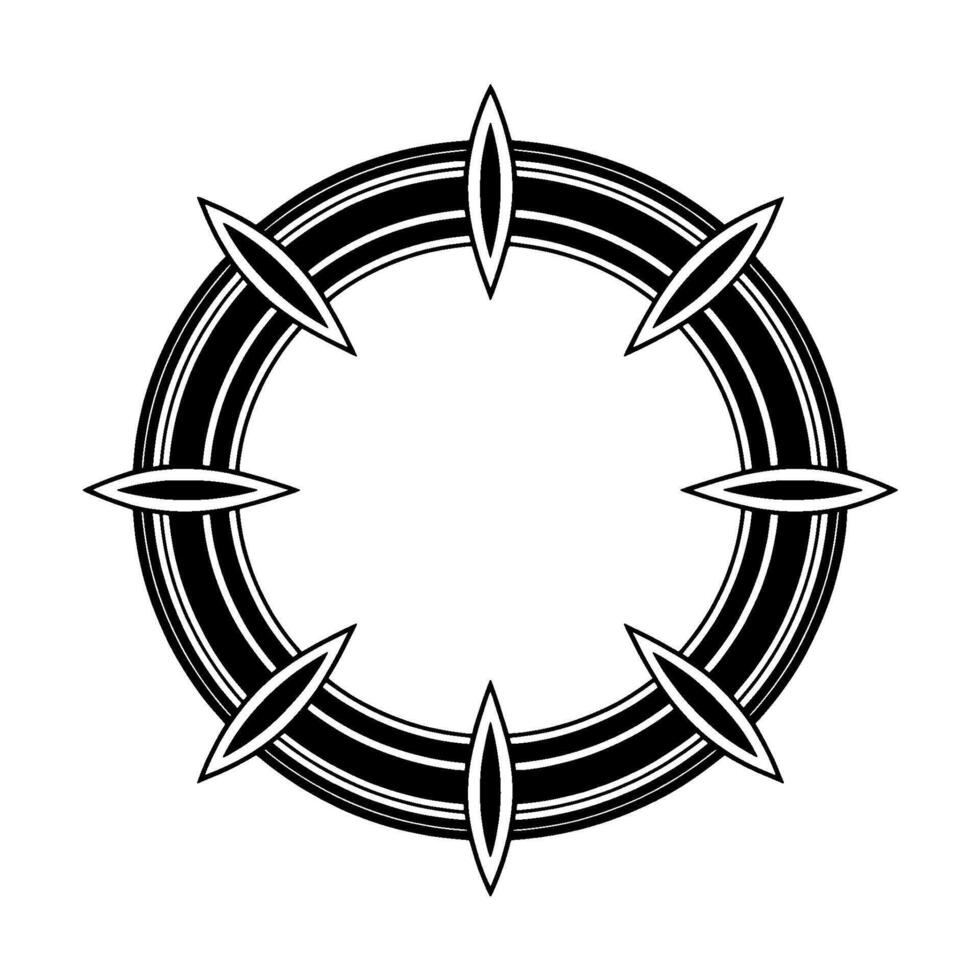 Abstract Black White Circle Ornament, Minimalist vector