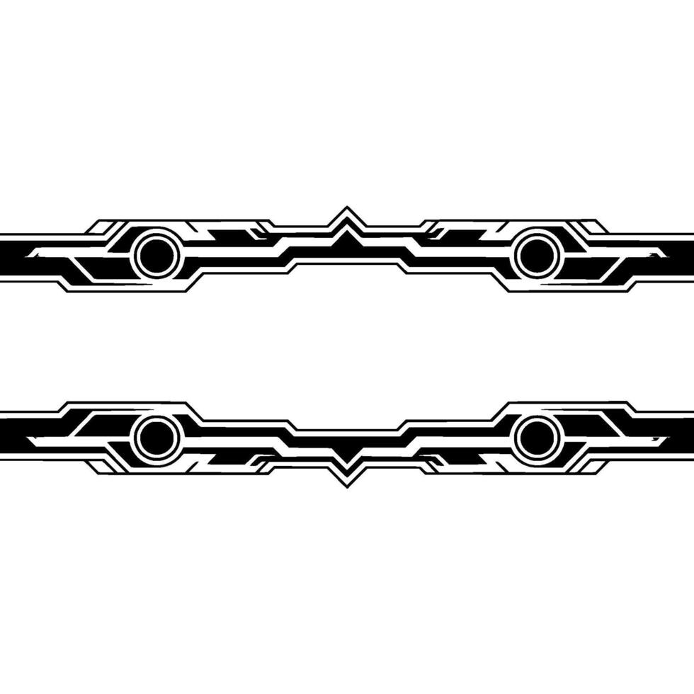 Abstract Geometric Tech Borders Black White Futuristic vector