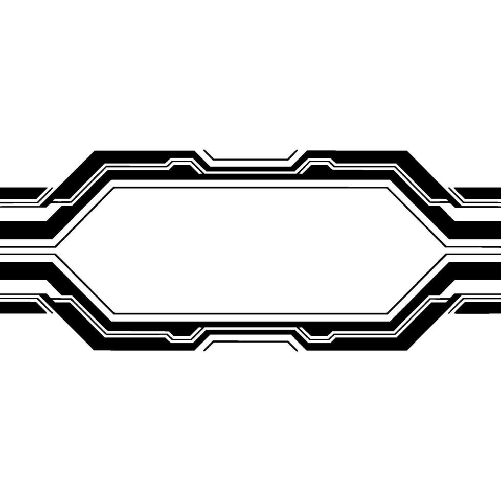 Futuristic Tech Frame Minimalist Black White - Technology vector