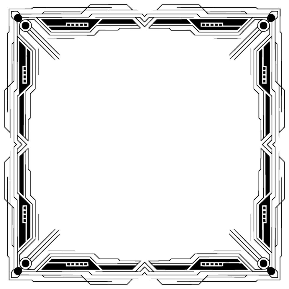 Deco Tech Frame Art Deco Border With Modern Geometric vector
