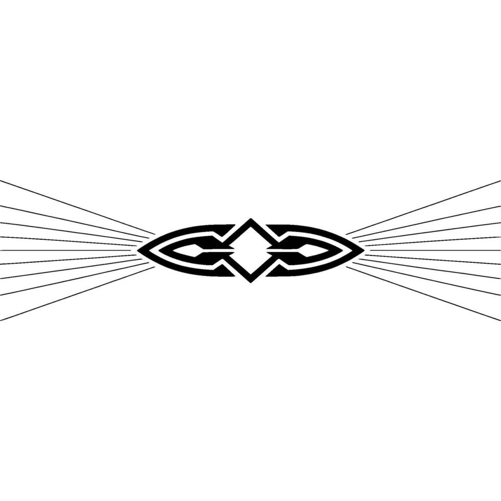 Geometric Abstract Black White Symmetry On White, Art Deco Style vector