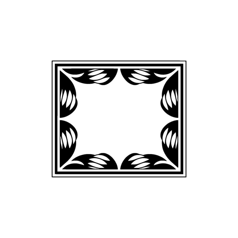 Decorative Black And White Frame Minimalist Elegance vector