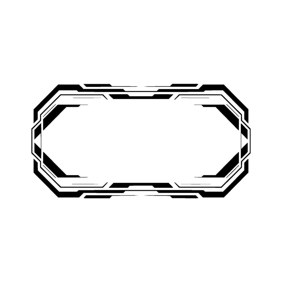 Modern Tech Frame Futuristic Geometric Border On White Background vector