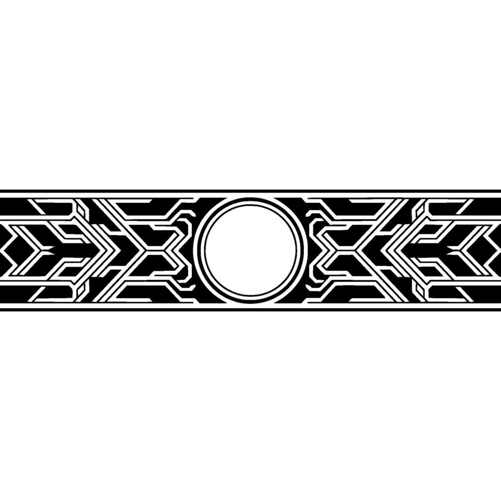 Geometric Border, Black And White, Art Deco Style vector
