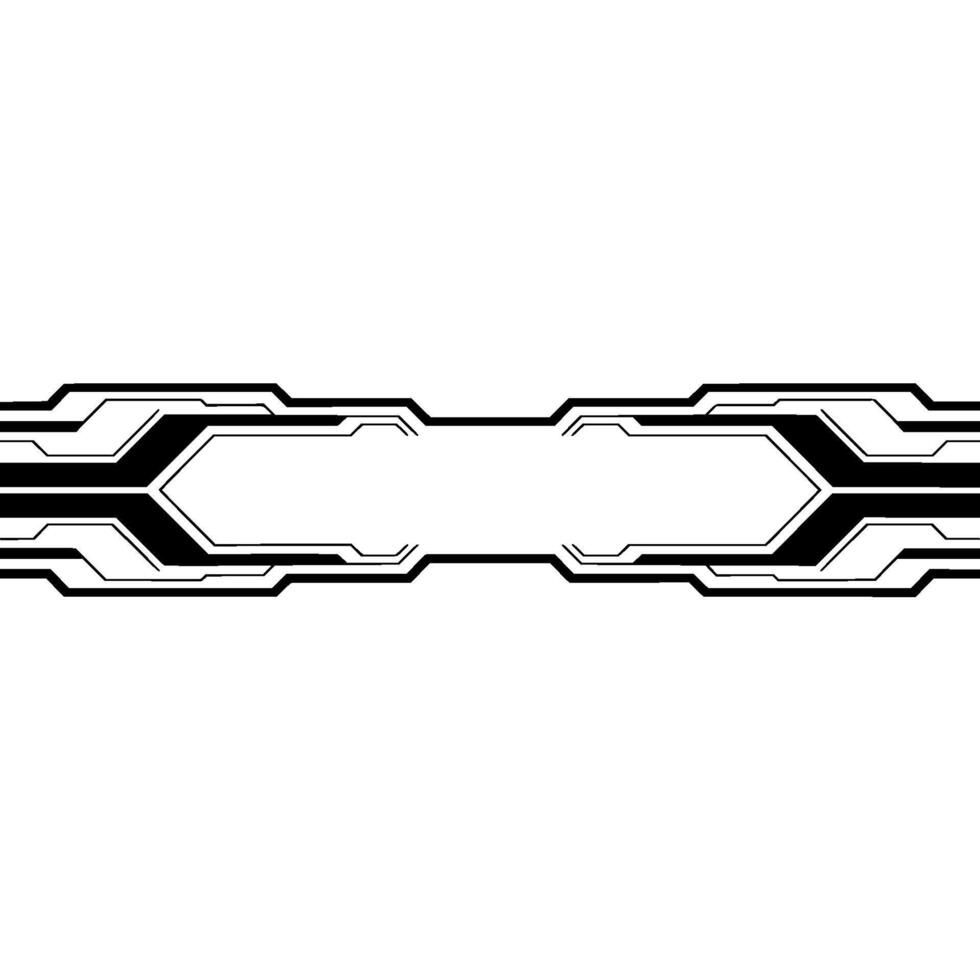 Futuristic Tech Frame Element Black Lines On White Background vector